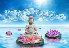 Samolepka flie 145 x 100, 43222781 - Statue Bouddha - Socha Boudha