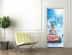Samolepka na dveře fólie 90 x 220, 43222781 - Statue Bouddha - Socha Boudha