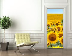 Samolepka na dveře fólie 90 x 220, 43246841 - Beautiful sunflower field - Krásné pole slunečnice