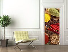 Samolepka na dvee flie 90 x 220  Spices and herbs, 90 x 220 cm