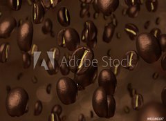 Samolepka flie 100 x 73, 43386107 - Coffee beans cascade - Kvov zrna kaskda