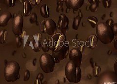 Samolepka flie 200 x 144  Coffee beans cascade, 200 x 144 cm