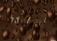 Fototapeta254 x 184  Coffee beans cascade, 254 x 184 cm