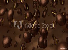 Samolepka flie 270 x 200  Coffee beans cascade, 270 x 200 cm