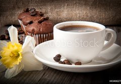 Fototapeta papr 184 x 128, 43406270 - cup of coffee and chocolate cake 