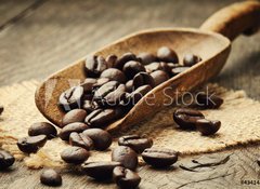 Samolepka flie 100 x 73  Coffee beans in scoop, 100 x 73 cm