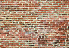Fototapeta papr 184 x 128, 434149038 - Panoramic rugged old red brown bricks wall. texture background