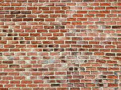 Fototapeta pltno 330 x 244, 434149038 - Panoramic rugged old red brown bricks wall. texture background