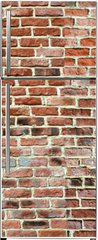 Samolepka na lednici flie 80 x 200, 434149038 - Panoramic rugged old red brown bricks wall. texture background