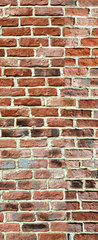 Samolepka na dvee flie 90 x 220, 434149038 - Panoramic rugged old red brown bricks wall. texture background
