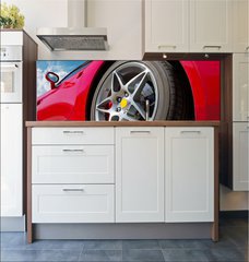 Fototapeta do kuchyn flie 180 x 60  red sports car, 180 x 60 cm