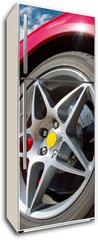 Samolepka na lednici flie 80 x 200  red sports car, 80 x 200 cm