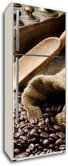 Samolepka na lednici flie 80 x 200, 43606423 - Roasted coffee beans in vintage setting - Peen kvov zrna v vinobran