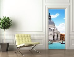 Samolepka na dvee flie 90 x 220, 43614176 - Grand Canal and Basilica Santa Maria della Salute, Venice, Italy