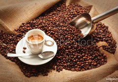 Fototapeta plátno 174 x 120, 43919527 - Sacco di Caffč con Tazzina