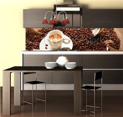 Fototapeta do kuchyn flie 260 x 60, 43919527 - Sacco di Caff con Tazzina