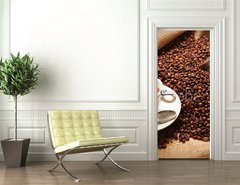 Samolepka na dvee flie 90 x 220, 43919527 - Sacco di Caff con Tazzina