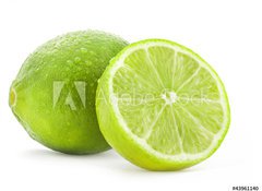 Fototapeta vliesov 100 x 73, 43961140 - Fresh lime and slice, Isolated on white background