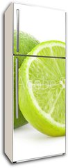 Samolepka na lednici flie 80 x 200  Fresh lime and slice, Isolated on white background, 80 x 200 cm