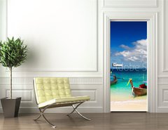 Samolepka na dvee flie 90 x 220  Tropical beach, Andaman Sea, Thailand, 90 x 220 cm