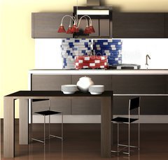 Fototapeta do kuchyně fólie 260 x 60, 44008792 - Casino Chips, Poker Chips - Kasinové čipy, pokerové žetony