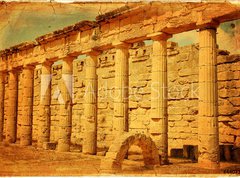 Samolepka flie 270 x 200  Il porticato dorico del Ginnasio greco di Cirene  Libia, 270 x 200 cm