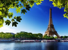 Samolepka flie 100 x 73, 44176094 - Seine in Paris with Eiffel tower - Seina v Pai s Eiffelovou v