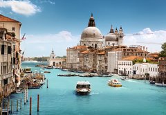 Samolepka flie 145 x 100, 44176315 - Grand Canal and Basilica Santa Maria della Salute, Venice, Italy
