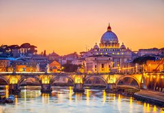 Fototapeta pltno 174 x 120, 44298623 - St. Peter  s cathedral at night, Rome
