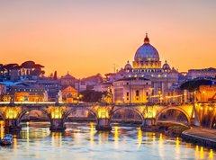 Samolepka flie 270 x 200, 44298623 - St. Peter  s cathedral at night, Rome