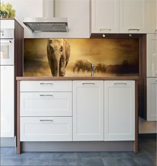 Fototapeta do kuchyn flie 180 x 60  Elephants at sunset, 180 x 60 cm