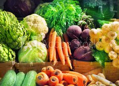 Fototapeta plátno 160 x 116, 44429396 - Vegetables at a market stall - Zelenina na trhu