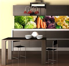 Fototapeta do kuchyn flie 260 x 60  Vegetables at a market stall, 260 x 60 cm