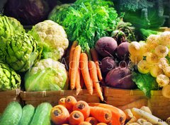 Fototapeta pltno 330 x 244, 44429396 - Vegetables at a market stall - Zelenina na trhu