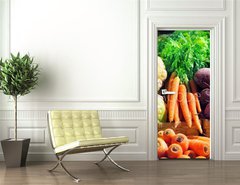 Samolepka na dvee flie 90 x 220, 44429396 - Vegetables at a market stall - Zelenina na trhu