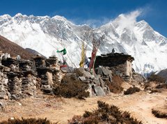 Samolepka flie 270 x 200, 44614467 - buddhist prayer walls or prayer stupas in nepal