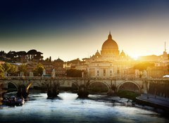 Fototapeta100 x 73  view on Tiber and St Peter Basilica, 100 x 73 cm