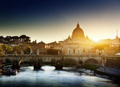 Fototapeta vliesov 200 x 144, 44732029 - view on Tiber and St Peter Basilica