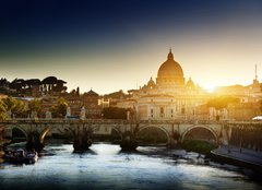 Fototapeta papr 254 x 184, 44732029 - view on Tiber and St Peter Basilica