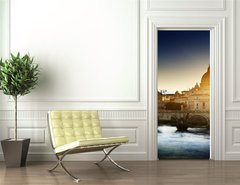 Samolepka na dveře fólie 90 x 220, 44732029 - view on Tiber and St Peter Basilica - pohled na Tiber a baziliku svatého Petra