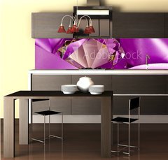 Fototapeta do kuchyně fólie 260 x 60, 4475326 - Diamond and Ribbon - Diamant a stuha