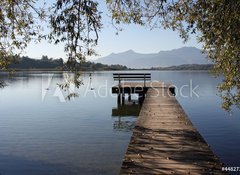 Fototapeta vliesov 100 x 73, 44827303 - Bootssteg am Chiemsee