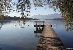 Fototapeta pltno 174 x 120, 44827303 - Bootssteg am Chiemsee