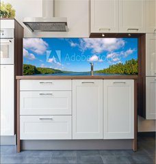 Fototapeta do kuchyn flie 180 x 60  Blue and White in Canoe Country, 180 x 60 cm