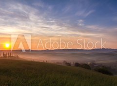 Fototapeta330 x 244  Val d Orcia after sunrise with photographer, Tuscany, Italy, 330 x 244 cm