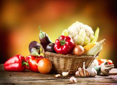 Samolepka flie 100 x 73, 44949889 - Healthy Organic Vegetables Still life Art Design - Zdrav organick zelenina Zti Art Design