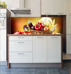 Fototapeta do kuchyn flie 180 x 60  Healthy Organic Vegetables Still life Art Design, 180 x 60 cm