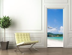 Samolepka na dvee flie 90 x 220  vacation on a seashore of perfect tropical island, 90 x 220 cm