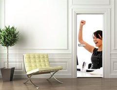 Samolepka na dveře fólie 90 x 220, 45037171 - Successful business woman