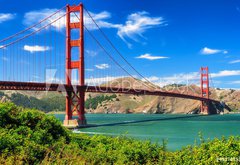 Fototapeta145 x 100  Golden gate bridge vivid day landscape, San Francisco, 145 x 100 cm